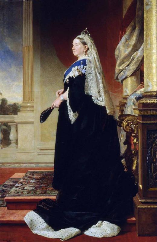 Heinrich Martin Krabbe Portrait of Queen Victoria as widow china oil painting image